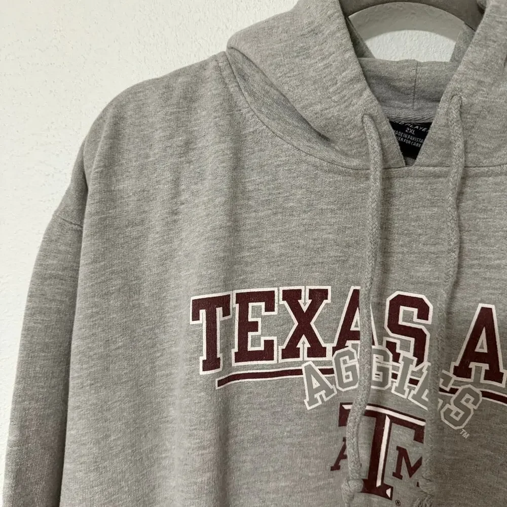 Pro Player Texas A&M Aggies Men's Gray Pullover Hoodie Size 2XL